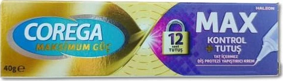 Corega Maksimum Kontrol + Tutuş Yapıştırıcı Krem 40 Gr