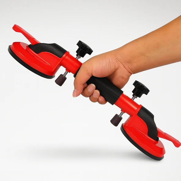 Çektirmeli Çift Kollu Vantuz Cam Fayans Granit Birleştirme Ayarlama Hizalama Düzeltme Aparatı Yatay - Resim 2