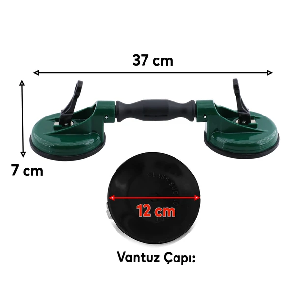 Plastik Çiftli Vantuz Cam Vakumlu Fayans Ahşap Tutucu Taşıma Araba Kaporta Göcük 2'li Çektirme - Resim 3