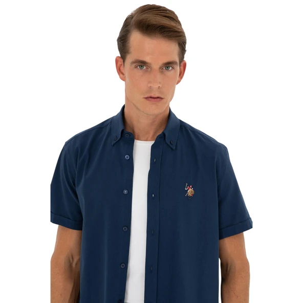 Pamuklu Regular Fit Kısa Kollu Gömlek Erkek GÖMLEK G081GL0041829502 - Resim 6