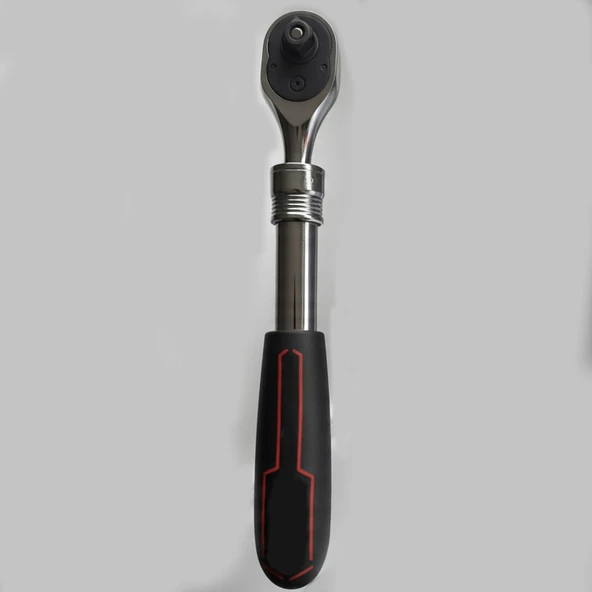 Uzatmalı Cırcır Kolu 72 Diş 3/8" Profesyonel Lokma Kol Uzatma Mekanizmalı Dayanıklı El Aleti - 5