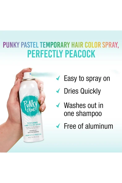 Punky Colour Geçici Renklendirici Saç Spreyi Perfectly Peacock 100GR - 4