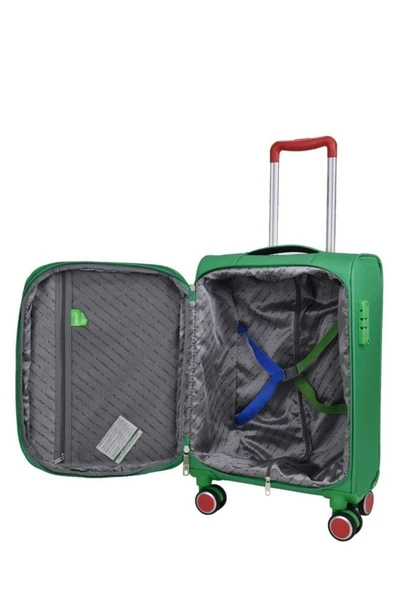 Benetton Kabin Boy Kumaş Valiz Yeşil Bnt2100 - Resim 3