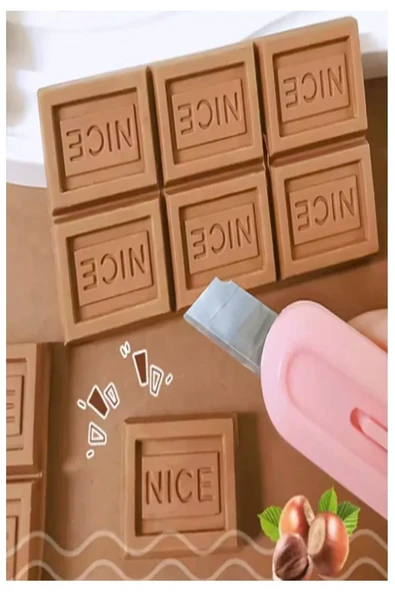 Çikolata Görünümlü Silgi 2 li 1 Paket Çikolata Kokulu Silgi 2 Li Çikolatalı Kokulu Silgi İz Bırakmaz Yumuşak - Resim 4