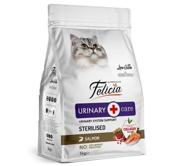 Felicia Az Tahıllı HypoAllergenic Urinary Sterilised Somonlu Kısırlaştırılmış Kedi Maması 5 Kg ürün görseli