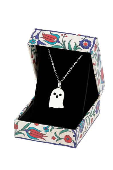 Yeni Yıl Halloween Hayalet 925 Ayar Gümüş Kolye - 7