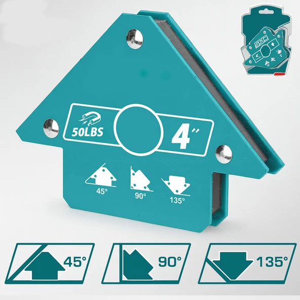 Kaynak Köşe Tutucu Manyetik 4" Mavi Güçlü Mıknatıs Kaynak Aparatı Metal Montaj Aparatı ürün görseli 1