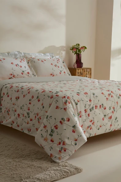 Lilian %100 Pamuk 120 Tel Çift Kişilik Saten Nevresim Takımı - Resim 8