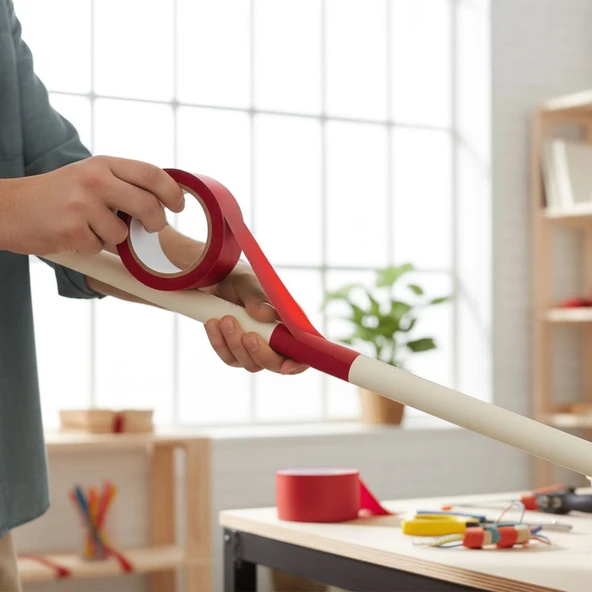 Kırmızı Tamir Bandı 75mm x10mt Suya Dayanıklı Güçlü Yapışkan Bant İzolasyon Onarım Kullanışlı Pratik - Resim 3