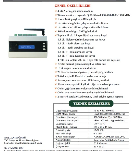 Electrosec GD-2713 Yangın ve Soygun Alarm Sistemleri - 3