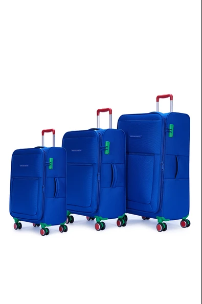Benetton 3'lü Valiz Seti Lüx Kumaş Valiz Mavi Bnt2800 ürün görseli
