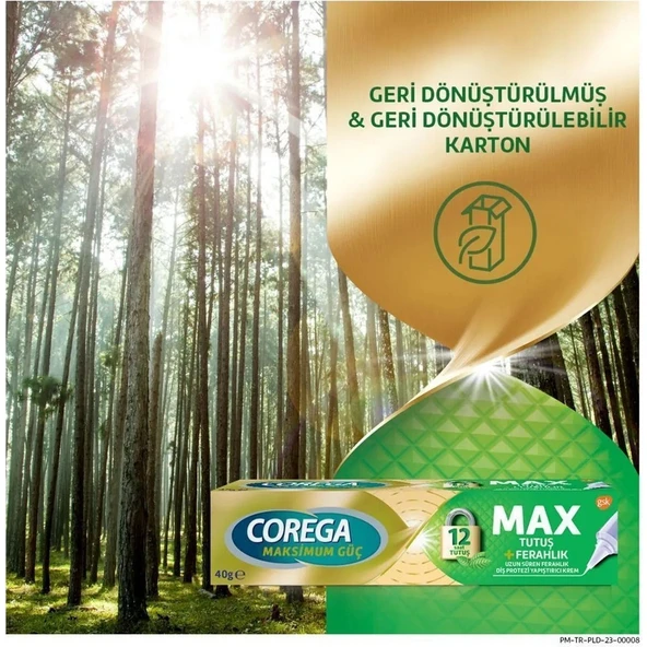 Corega Max Tutuş Ferahlatıcı Protez Yapıştırıcı Krem 40 g – Güçlü, Uzun Süreli ve Nefes Tazeleyen Sabitleme - Resim 8