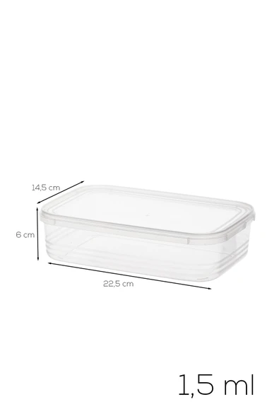 Porsima 4363-30 Kendinden Kapaklı Derin Dondurucuya Uygun 30 Adet Saklama Kabı Hava Almaz Düzenleyici 1,5lt - Resim 3