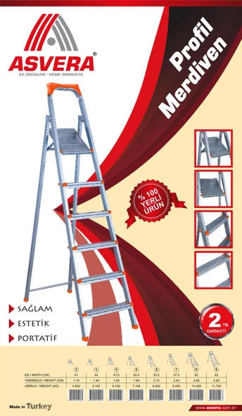 ASVERA 9+1 Basamaklı Profil Merdiven – Güvenli, Dayanıklı, Ev & Bahçe Kullanımı İçin - Resim 7