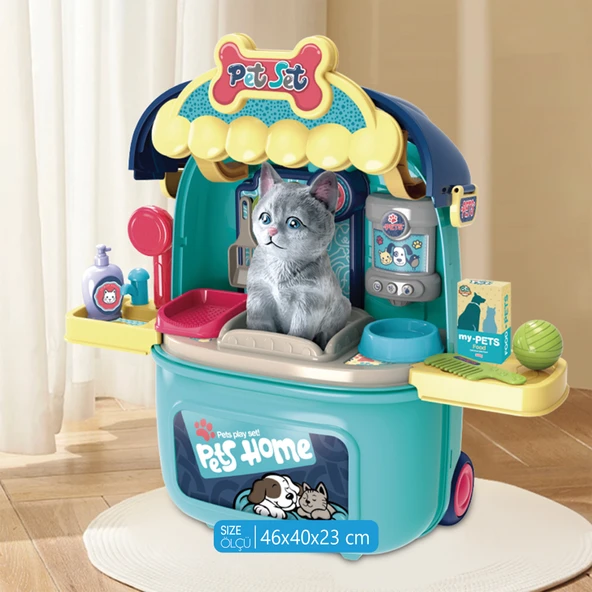 Ogi Mogi Toys Evcil Hayvan Oyun Seti Tekerlekli Çekçekli Sırt Çantası - Resim 2