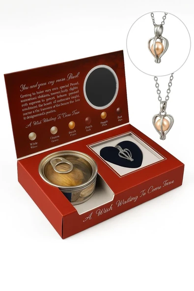 Özel Hediye İstiridye İçinde Gerçek İnci Kolye Seti ürün görseli