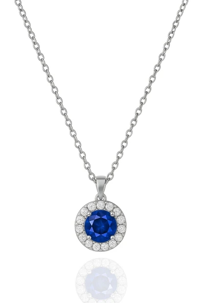 Minera Serisi 925 Ayar Gümüş Pırlanta Modeli Zirkon Taşlı Yuvarlak Kolye - Resim 3