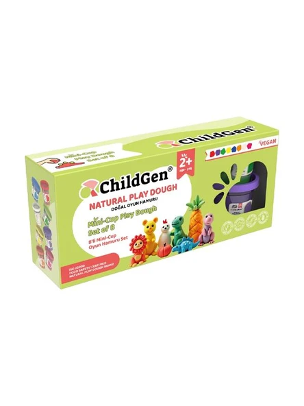 ChildGen Doğal Oyun Hamuru - Mini-Cup- 8'li Set (8x65gr) ürün görseli