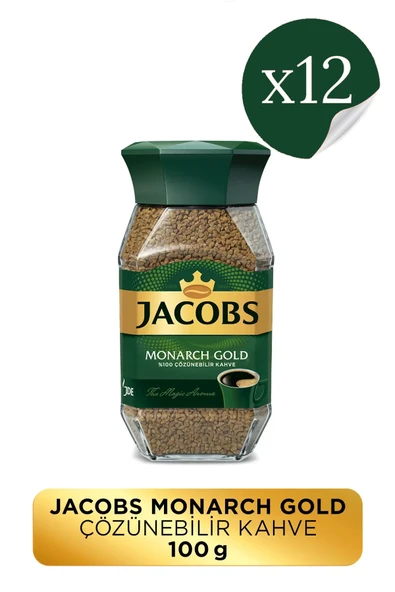 Jacobs Monarch Gold Cam Kavanoz Granül Kahve 100 gr X 12 Adet