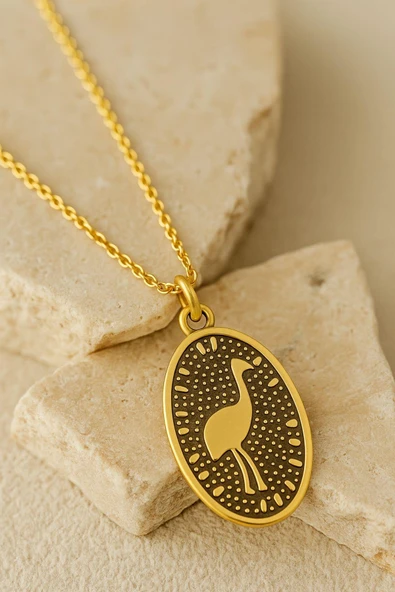 Göbeklitepe Koleksiyonu Turna Kuşu 925 Ayar Gümüş Kolye - Resim 8