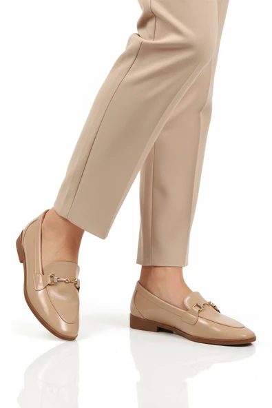 Ayakmod Bej Kırışık Hafif Esnek Kadın Casual Ayakkabı 421025 Z ürün görseli