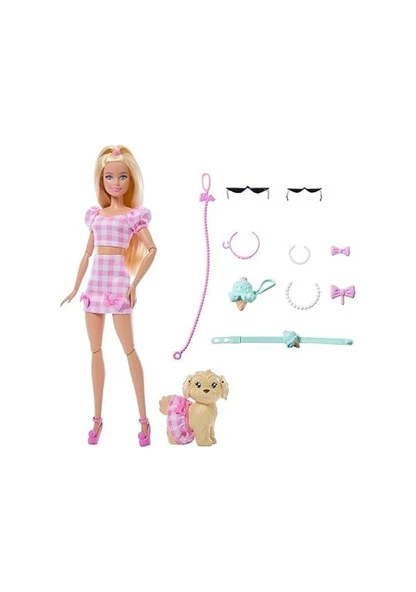 Barbie Uyumlu Dostlar Sarı Saçlı Bebek ve Köpekçiği JFP35 JFP36 Lisanslı Ürün - Resim 5