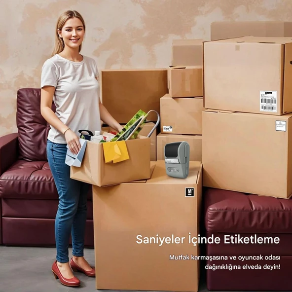 Mpı P1 Termal Yazıcı Etiket Yazıcısı Kablosuz Mini Taşınabilir Bluetooth, USB Şarjlı, Android, iOS - 6