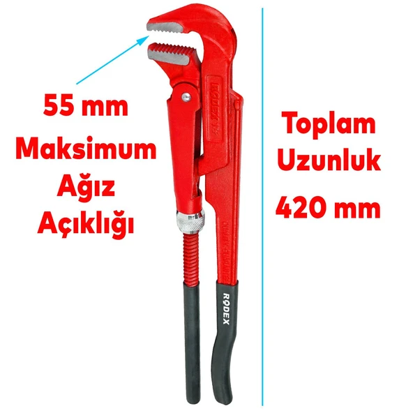 Boru Anahtarı Maşalı Boru Anahtarı 1.5" 55 mm - 2