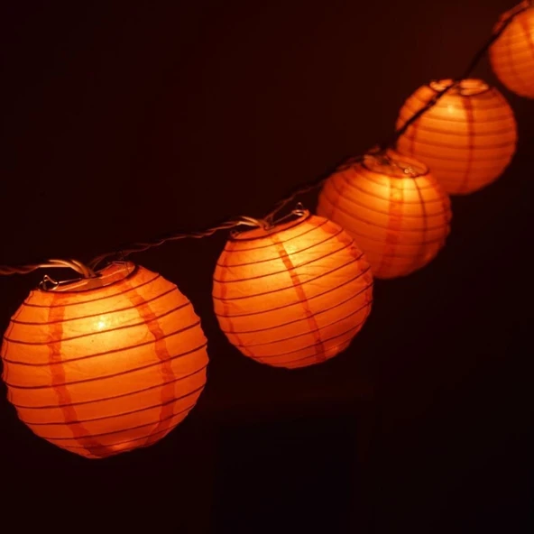 Dekoratif Çin Feneri – Kağıt Lamba - Turuncu - 3