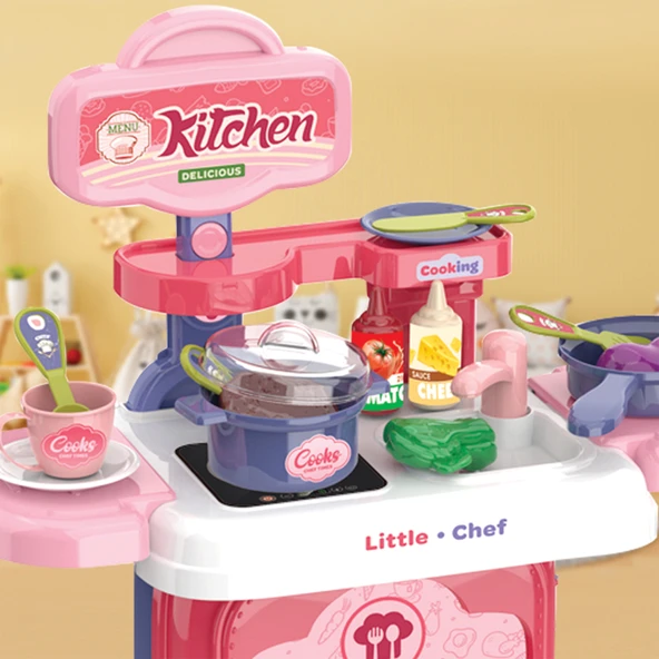 Ogi Mogi Toys Mutfak Oyun Seti 2’si 1 Arada Taşınabilir Sırt Çantası - Resim 6