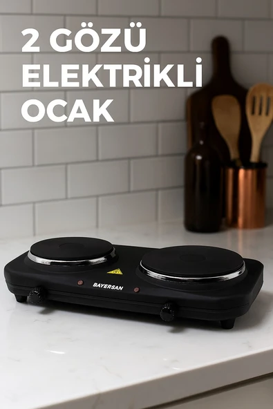 Bayersan 2 Gözlü Set Üstü Elektrikli İkili Ocak ürün görseli