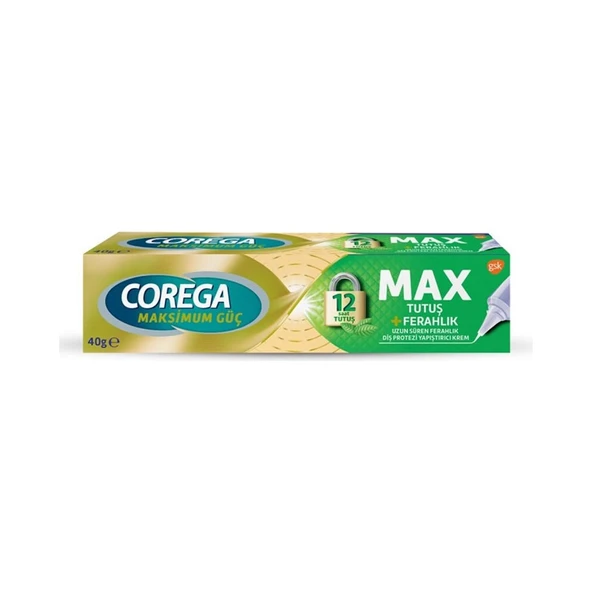 Corega Max Tutuş Ferahlatıcı Protez Yapıştırıcı Krem 40 g – Güçlü, Uzun Süreli ve Nefes Tazeleyen Sabitleme ürün görseli