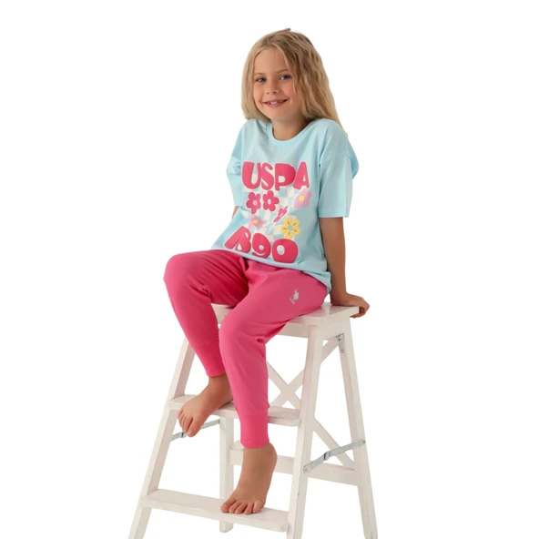 Lisanslı Printed Kız Çocuk Pijama Takımı - Resim 9