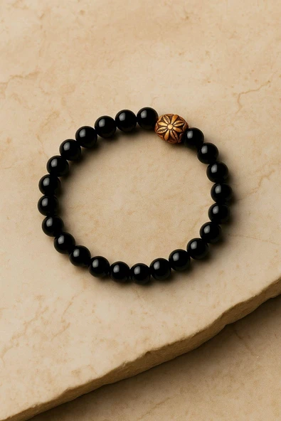 8 mm Cam Taşlı Boncuk Kadın Erkek Bileklik Elastik İpli - 9