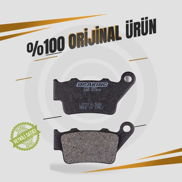 BRAKİNG BAJAJ PULSAR NS 200 (2014-2023) YARI METALİK ARKA FREN BALATASI - Resim 3