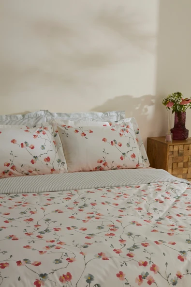 Lilian %100 Pamuk 120 Tel Çift Kişilik Saten Nevresim Takımı - Resim 5