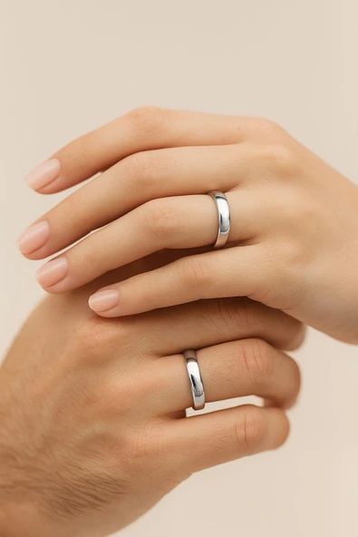 3 Mm Sade Bombeli Gümüş Alyans Söz Nişan Yüzüğü 925 Ayar Yüzük 1 Adet - 3