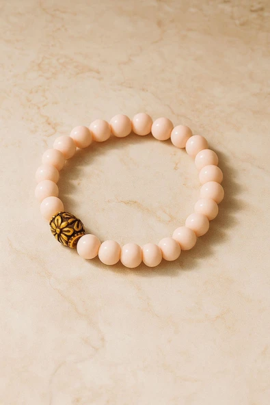 8 mm Cam Taşlı Boncuk Kadın Erkek Bileklik Elastik İpli - 8