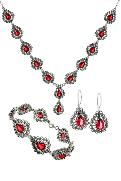 Miras Serisi Gümüş Zirkon Taşlı Telkari Gerdanlık Takı Seti - Resim 3