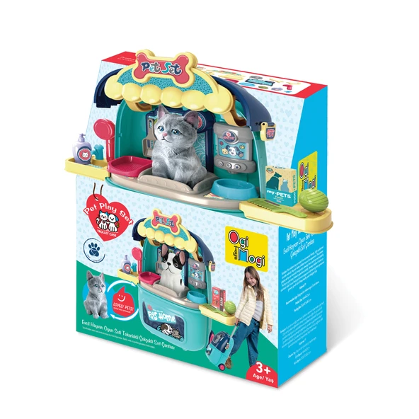 Ogi Mogi Toys Evcil Hayvan Oyun Seti Tekerlekli Çekçekli Sırt Çantası - Resim 3