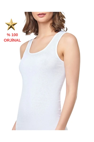Bayan Ribana Geniş Askılı Atlet – 1 Adet, Beyaz, XL Beden, Rahat ve Esnek İç Giyim - Resim 3
