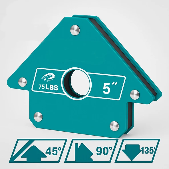 Kaynak Köşe Tutucu Manyetik 5" Mavi Güçlü Mıknatıs Kaynak Aparatı Metal Montaj Aparatı ürün görseli