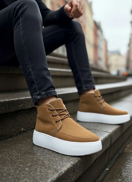 ET0550 İçi Kürklü Bağcıklı Taba Erkek Tarz Spor Bot ürün görseli