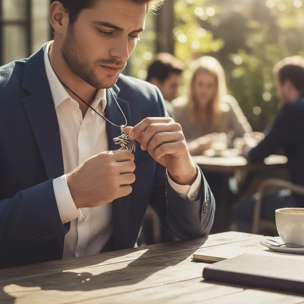 Yalnız Kurt Çelik Kolye Ucu - Resim 2