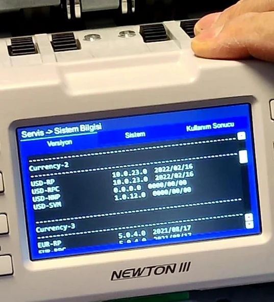 Kisan Newton 3-V Çift Cıslı Karışık Banknot Sayma Makinesi 20 Ülke Parası - 2