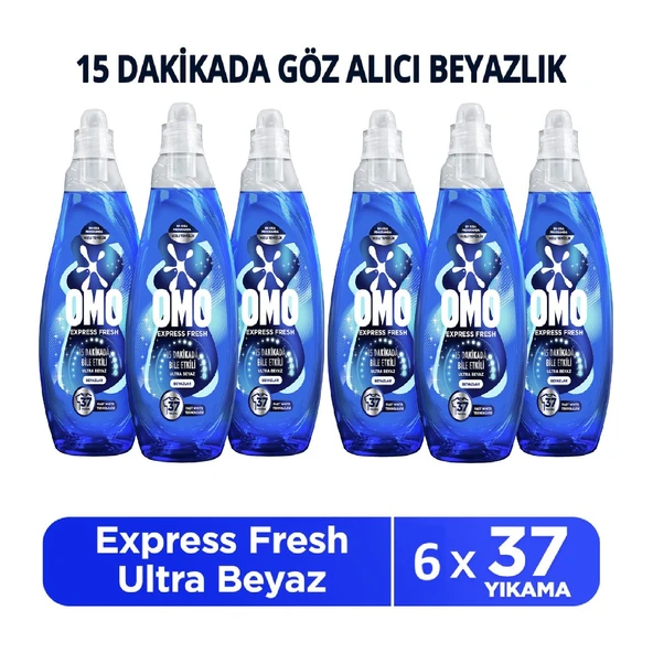 Omo Express Fresh Ultra Beyaz Sıvı Çamaşır Deterjanı 1480 Ml x 6 Adet ürün görseli