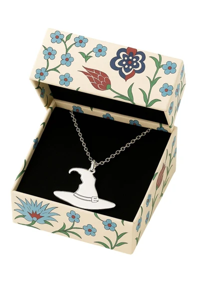 Yeni Yıl Halloween Şapka 925 Ayar Gümüş Kolye - 7