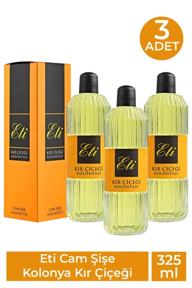 Eti Cam Şişe Kolonya Kır Çiçeği 325 ml 3 Adet ürün görseli 1