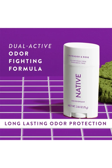 Native Lavender & Rose Alüminyumsuz Stick Deodorant 75GR - Resim 7