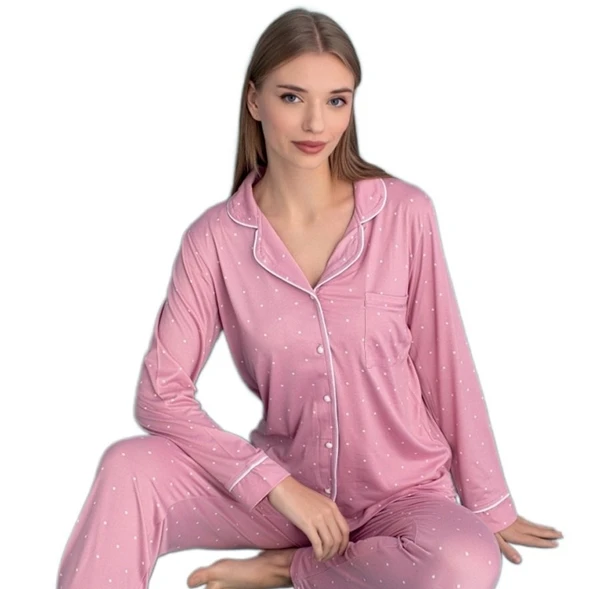 Luna Serena Uzun Kollu Kadın Pijama Takımı Tam Kalıp Soft Kumaş S/2XL ürün görseli